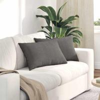 Sofa Kussens 2 pcs Lichtgrijs 60 x 40 cm Katoen Stof - thumbnail