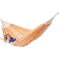 Familie hangmat - 400x180cm - Oranje - 200kg draagkracht- 100% katoen - binnen & buiten - thumbnail