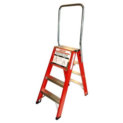 4tecx Trap dubbel oploopbaar aluminium 2 x 4 tredes met beugel 4tecx Trap dubbel oploopbaar aluminium 2 x 4 tredes met beugel