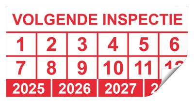 Keuringssticker volgende inspectie rechthoek 50 x 25 mm - 250 stuks (op rol)