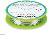 Felder ISO-Core Clear SAC305 Soldeertin Spoel Sn96,5Ag3Cu0,5 0.100 kg 0.75 mm - thumbnail