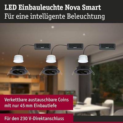 Paulmann 92437 LED-plafondlamp, LED-inbouwlamp 6 W Zwart (mat) Paulmann 92437 LED-plafondlamp, LED-inbouwlamp 6 W Zwart (mat)