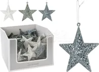 Kerstornament Ster Glitter Assorti 1st - thumbnail