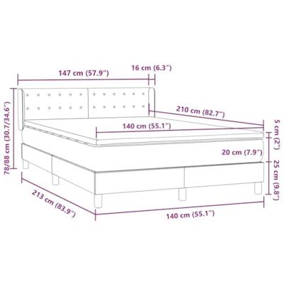 Boxspring met matras fluweel donkergrijs 140x210 cm