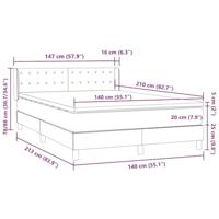 Boxspring met matras fluweel donkergrijs 140x210 cm - thumbnail