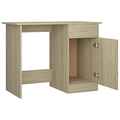 Bureau 100x50x76 cm bewerkt hout sonoma eikenkleurig