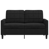 Tweezitsbank 120 cm fluweel zwart - thumbnail