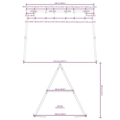 Schommelframe voor buiten met 6 ophanghaken staal blauw