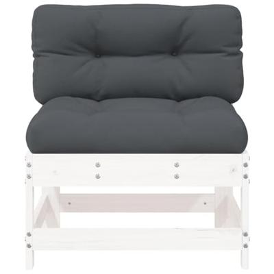 Middenbanken met kussens 2 st massief grenenhout wit