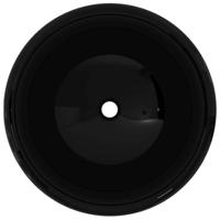 VidaXL Wastafel rond 40x15 cm keramiek zwart - thumbnail