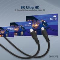 Digitus USB-C-kabel USB 4.0 USB-C stekker 1.00 m Zwart (mat) Uitstekende verouderingseigenschappen, Flexibel, Flexibele binnenader, Bestand tegen wisselende - thumbnail