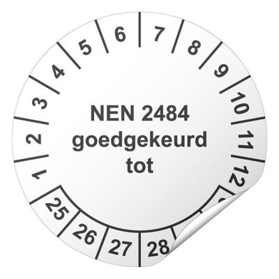 Keuringssticker NEN 2484 goedgekeurd tot Ø 20 mm - 1100 stickers (op rol)