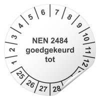 Keuringssticker NEN 2484 goedgekeurd tot Ø 20 mm - 1100 stickers (op rol) - thumbnail
