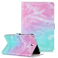 Gekleurde tekening patroon horizontale Flip PU lederen draagtas met houder & kaartsleuven & portemonnee voor Galaxy tab S4 10 5/T830 (roze groen marme - thumbnail