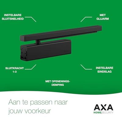AXA AXA 7509 deurdranger met glijarm sluitkracht 1-4 - zwart AXA AXA 7509 deurdranger met glijarm sluitkracht 1-4 - zwart