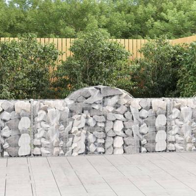 VidaXL Schanskorf gewelfd 200x30x80/100 cm gegalvaniseerd ijzer VidaXL Schanskorf gewelfd 200x30x80/100 cm gegalvaniseerd ijzer