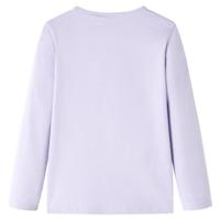 Kindershirt met lange mouwen glitterprint 92 lichtlila - thumbnail