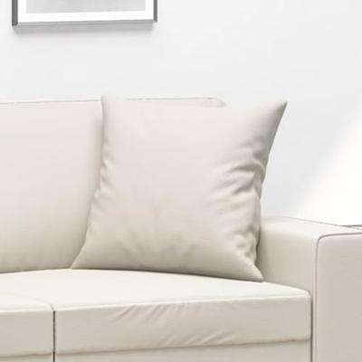 VidaXL Sierkussens 2 st 40x40 cm kunstleer crèmekleurig