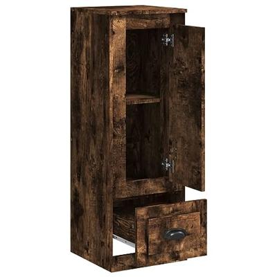 Hoge kast 36x35,5x103,5 cm bewerkt hout gerookt eikenkleurig
