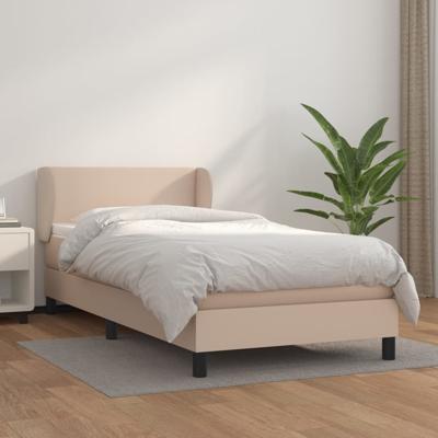 Boxspring met matras kunstleer cappuccinokleurig 90x190 cm - thumbnail