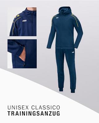 JAKO M9450 Polyesterpak Met Kap Classico - Nachtblauw/Citroen - S JAKO M9450 Polyesterpak Met Kap Classico - Nachtblauw/Citroen - S