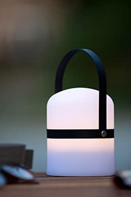 Lucide LITTLE JOE - Oplaadbare Tafellamp Binnen/Buiten - Accu/Batterij - Ø 10 cm - LED Dimb. - 1x0,3W 3000K - IP44 - Zwart