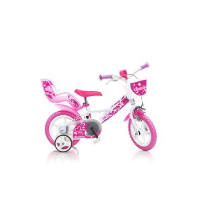 Dino Bikes Little heart 12 inch 21 cm meisjes v-brakes wit/roze