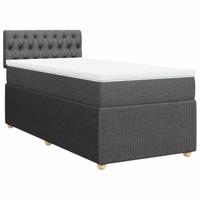 Boxspring met matras stof donkergrijs 80x200 cm - thumbnail
