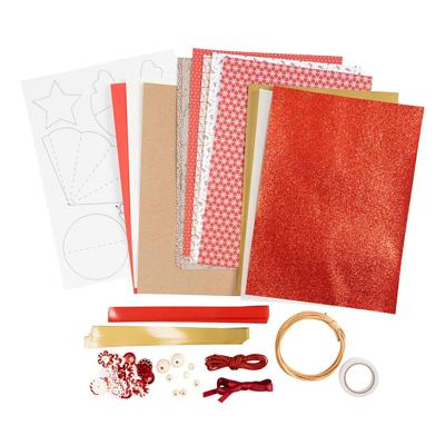 Creativ Company Knippakket, kerstmis, naturel, rood, wit, 1 doos