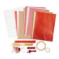 Creativ Company Knippakket, kerstmis, naturel, rood, wit, 1 doos - thumbnail