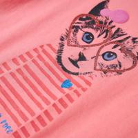Kindershirt met lange mouwen kattenprint 116 roze - thumbnail