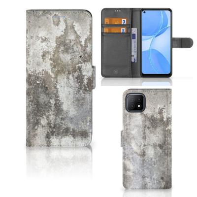 OPPO A73 5G | Bookcase | Beton Print | Portemonnee hoesje OPPO A73 5G | Bookcase | Beton Print | Portemonnee hoesje