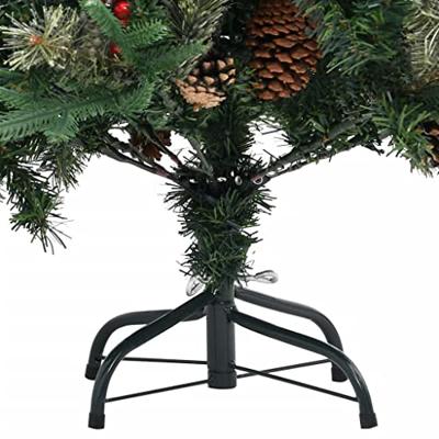 VidaXL Kerstboom met dennenappels 195 cm pvc en pe groen