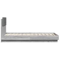 Bedframe met hoofdbord en LED grijs sonoma eiken 160x200 cm - thumbnail