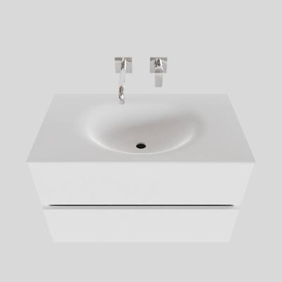 Badkamermeubel Solid Surface BWS Stockholm 80x46 cm Mat Wit (zonder kraangat) Badkamermeubel Solid Surface BWS Stockholm 80x46 cm Mat Wit (zonder kraangat)