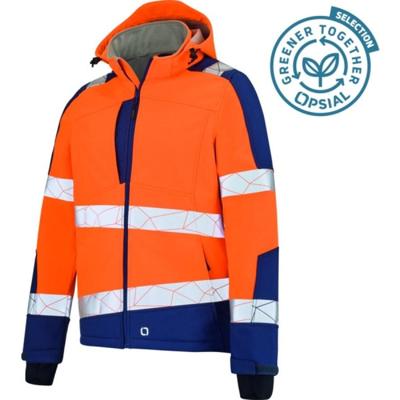 Opsial Softshell jas oranje-marineblauw High-Visibility - maat XL