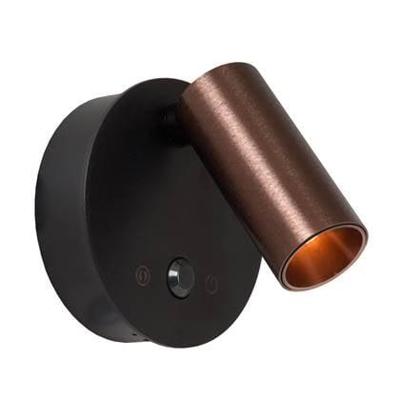 Lucide TONI - Oplaadbare Wandspot / Wandlamp - Accu/Batterij - Ø 8,1 cm - LED Dimb. - CCT - 1x2W 2700K/4000K - Bewegingssensor (uitschakelbaar) - Magnetisch - Koffie