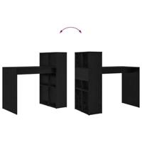 Bureau met plank Zwart eiken 108 x 55 x 103.5 cm Bewerkt hout - thumbnail