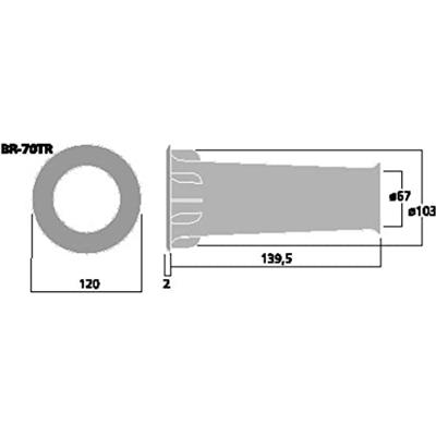 Monacor BR-70TR Bassreflexbuis 139.5 mm Binnendiameter:67 mm