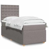 Boxspring met matras stof taupe 100x200 cm - thumbnail