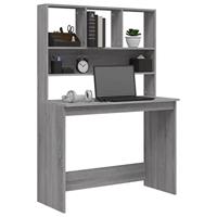Bureau met schappen 102x45x148 cm bewerkt hout grijs sonoma - thumbnail