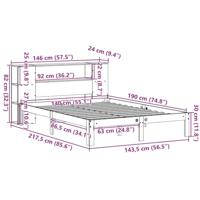 Bed met boekenkast zonder matras grenenhout wit 140x190 cm - thumbnail