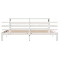 Bedframe met hoofdeinde zonder matras 200x200 cm wit - thumbnail