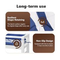 Bankkussens 2 st 180x50x7 cm stof gestreept wit en blauw - thumbnail