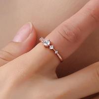 Mode vrouwen Vintage met diamant metalen ring Ringmaat: 9 (wit) - thumbnail