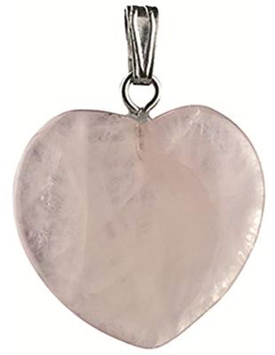 Hanger hart 20mm roze kwarts