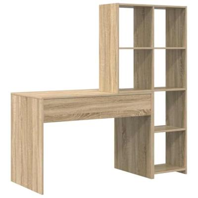 Bureau met plank Sonoma eiken 138.5 x 55 x 143 cm Bewerkt hout