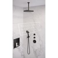 Thermostatisch Inbouwdoucheset Brauer Black 30 cm Hoofddouche Plafondarm 3 Standen Handdouche Mat Zwart Brauer - thumbnail
