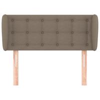 Hoofdbord met randen 147x23x118/128 cm stof taupe - thumbnail