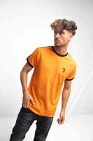 Cruyff Dos Rayas Ringer T-Shirt Heren Oranje - Maat S - Kleur: Oranje | Soccerfanshop - thumbnail